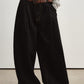 Cotton blend ultra-wide-leg silhouetted jeans | 2 color