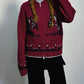 100% sheep wool horse jacquard zip-up cardigan | 4 color