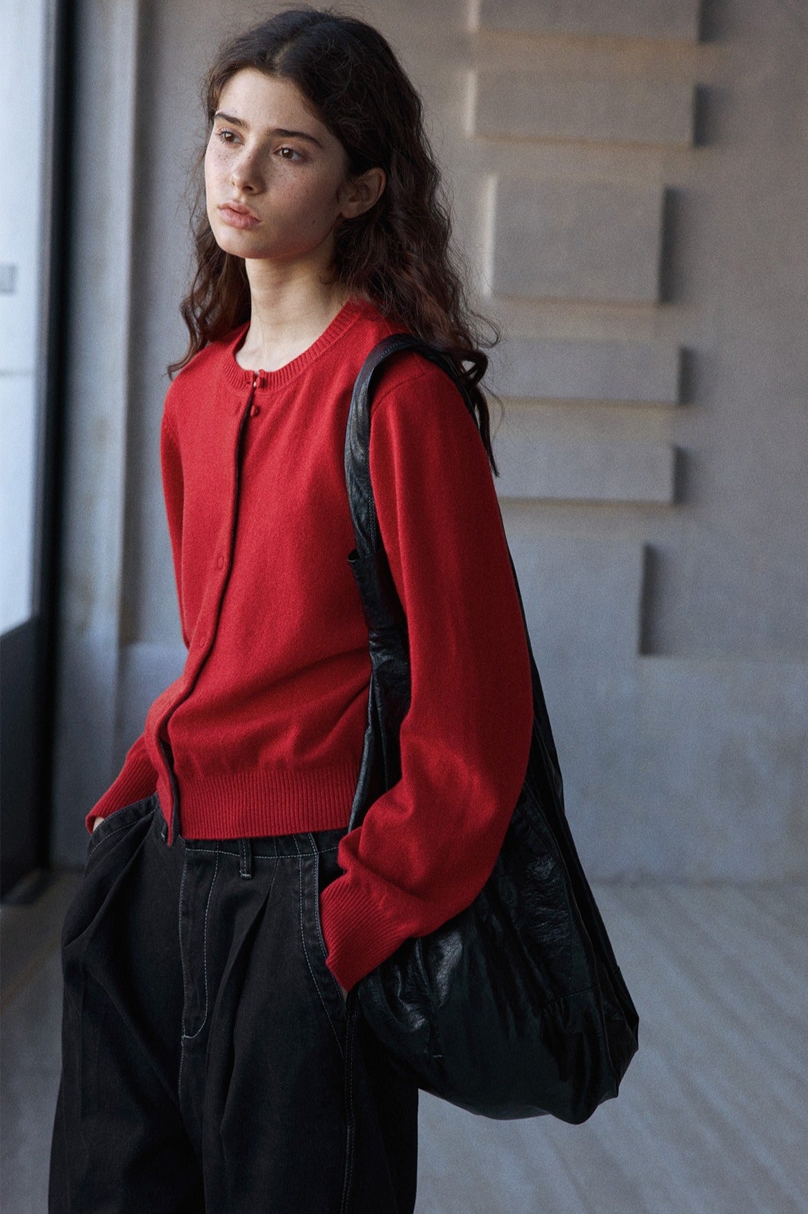100% wool classic round neck cardigan | 5 color