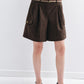 Cotton blend pockets shorts with a belt | 3 color