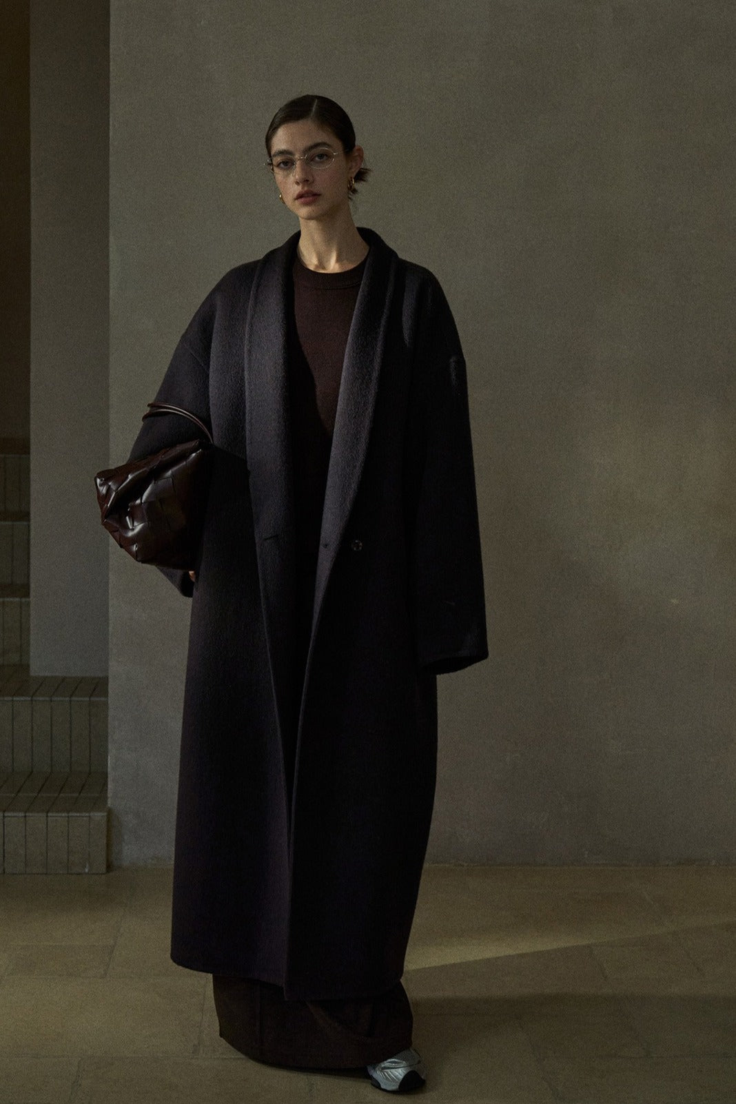 100% wool languid robe style double-faced overcoat | 5 color