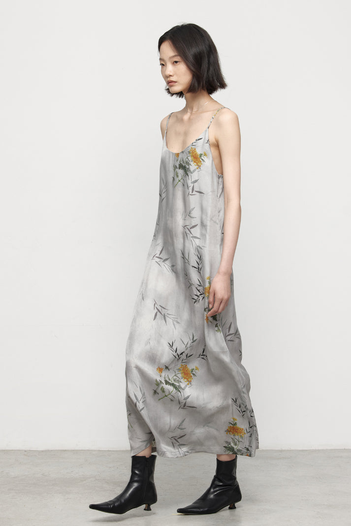 Cuprammonium decent printing slip dress | 3 color