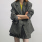 Wool riched structured sharp tweed blazer jacket | 2 color