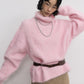 Alpaca blend elastic and cozy high-neck sweater | 4 color