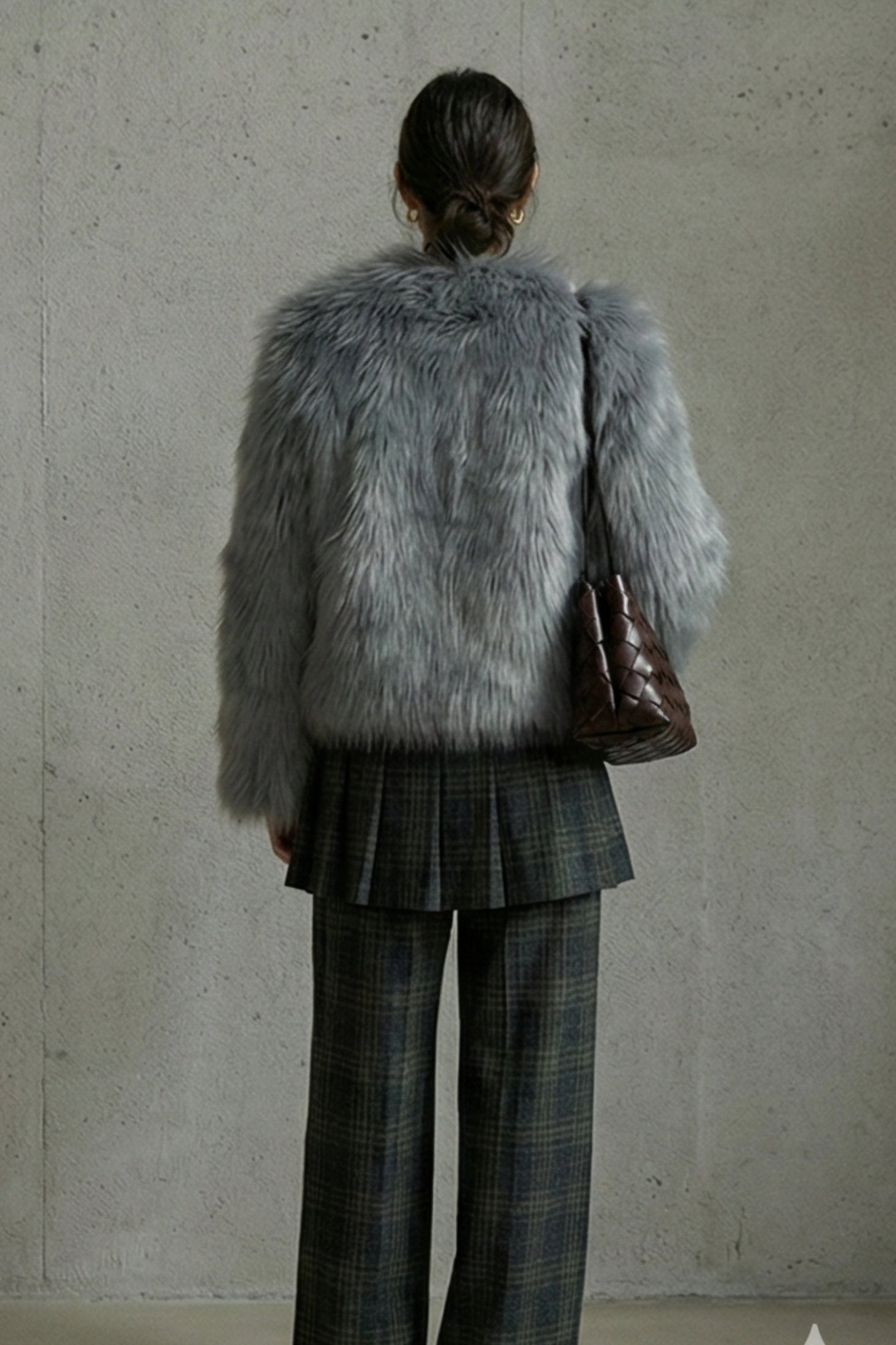 Fluffy raccoon fur double-sided woven jacket | 5 color