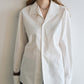 Cotton large lapel collar loose-fit shirt | 2 color