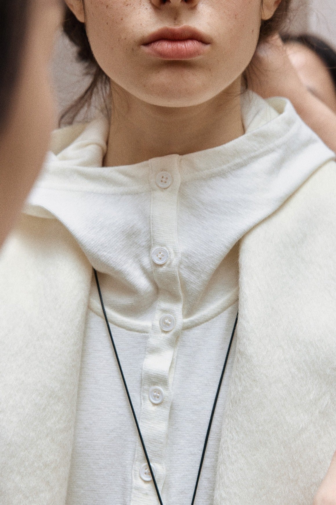 Cotton blend minimalist henry collar dress | 3 color