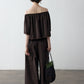 Cotton wide-leg pants with lace trim | 3 color