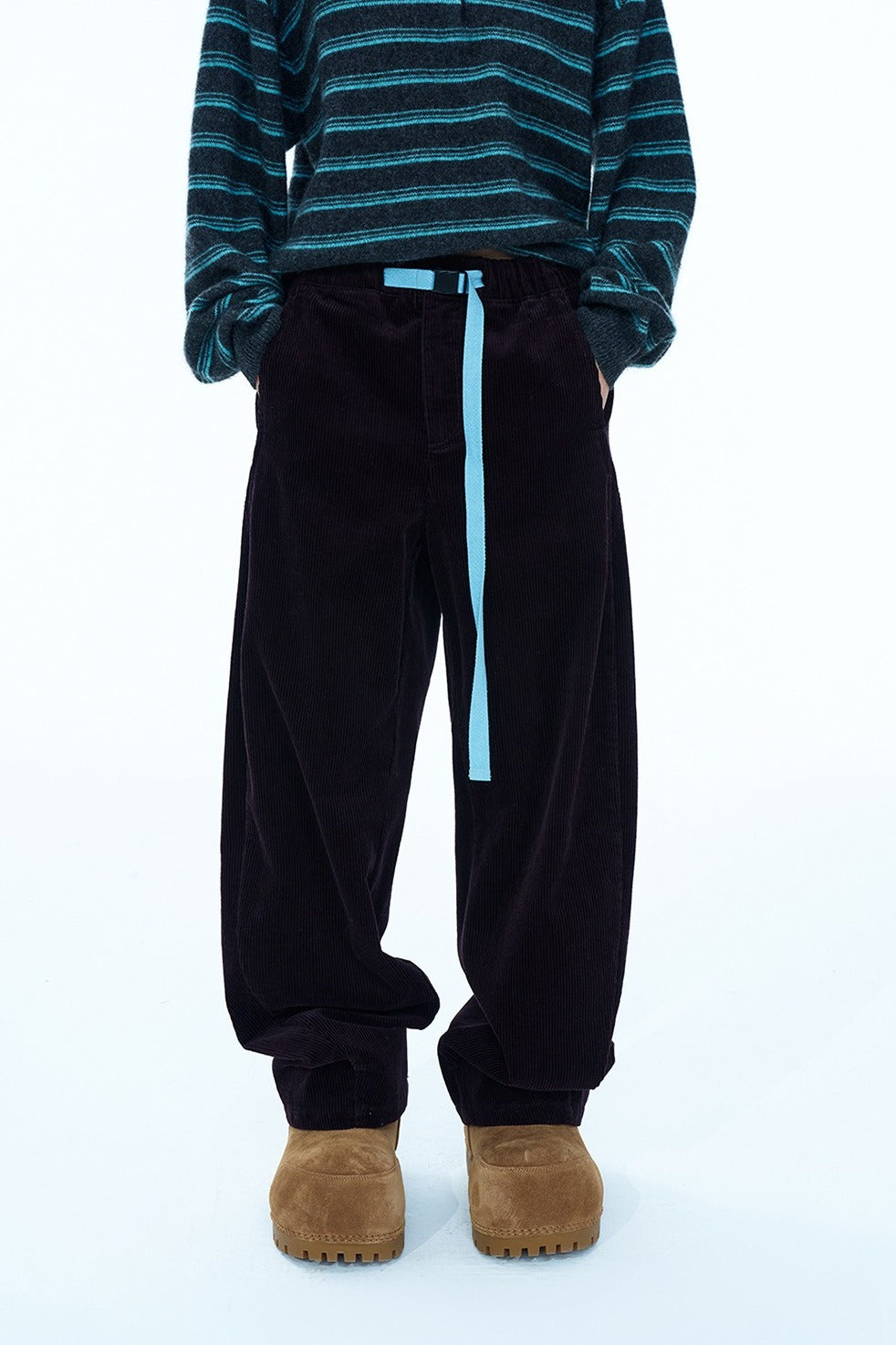 100% cotton relaxed-fit corduroy pants | 4 color