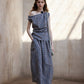 Asymmetrical design puffed fabric top | 2 color