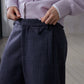 Wool blend herringbone texture loose fit casual pants | 2 color