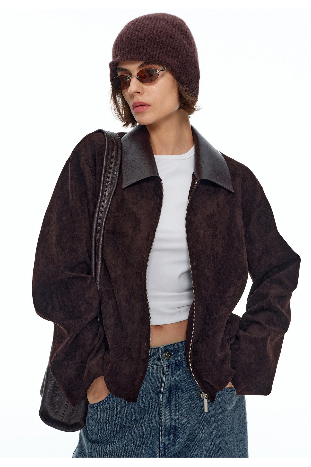 Maillard-tone suede jacket
