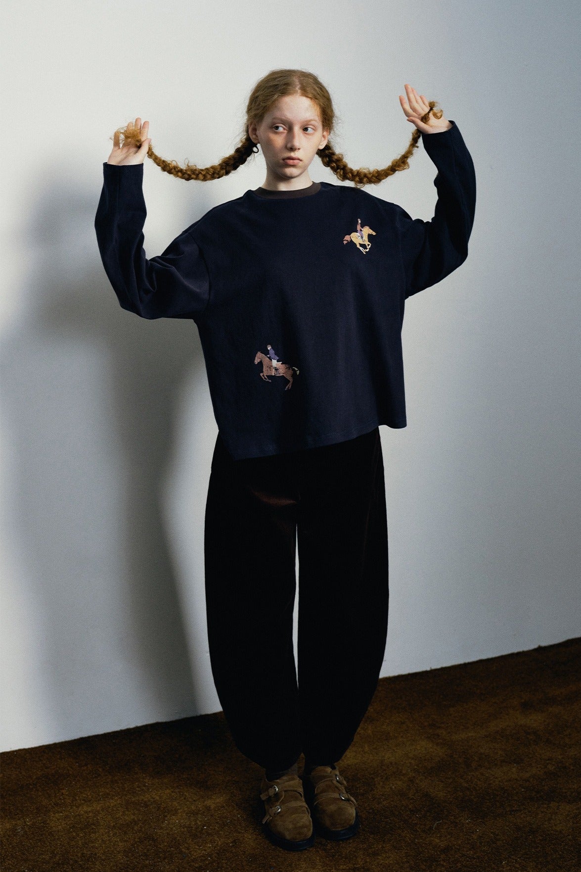 High-waisted corduroy curved-leg casual pants | 3 color