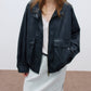 Relaxed-fit soft PU coating jacket | 3 color