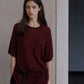 Wool blend relaxed fit raglan sleeves T-shirt | 3 color
