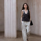 Cotton blend elastic color contrast tank top | 3 color