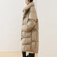 Cocoon-shape stand collar down coat | 2 color