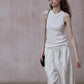 Cotton blend cocoon shape lace waist loose pants | 5 color
