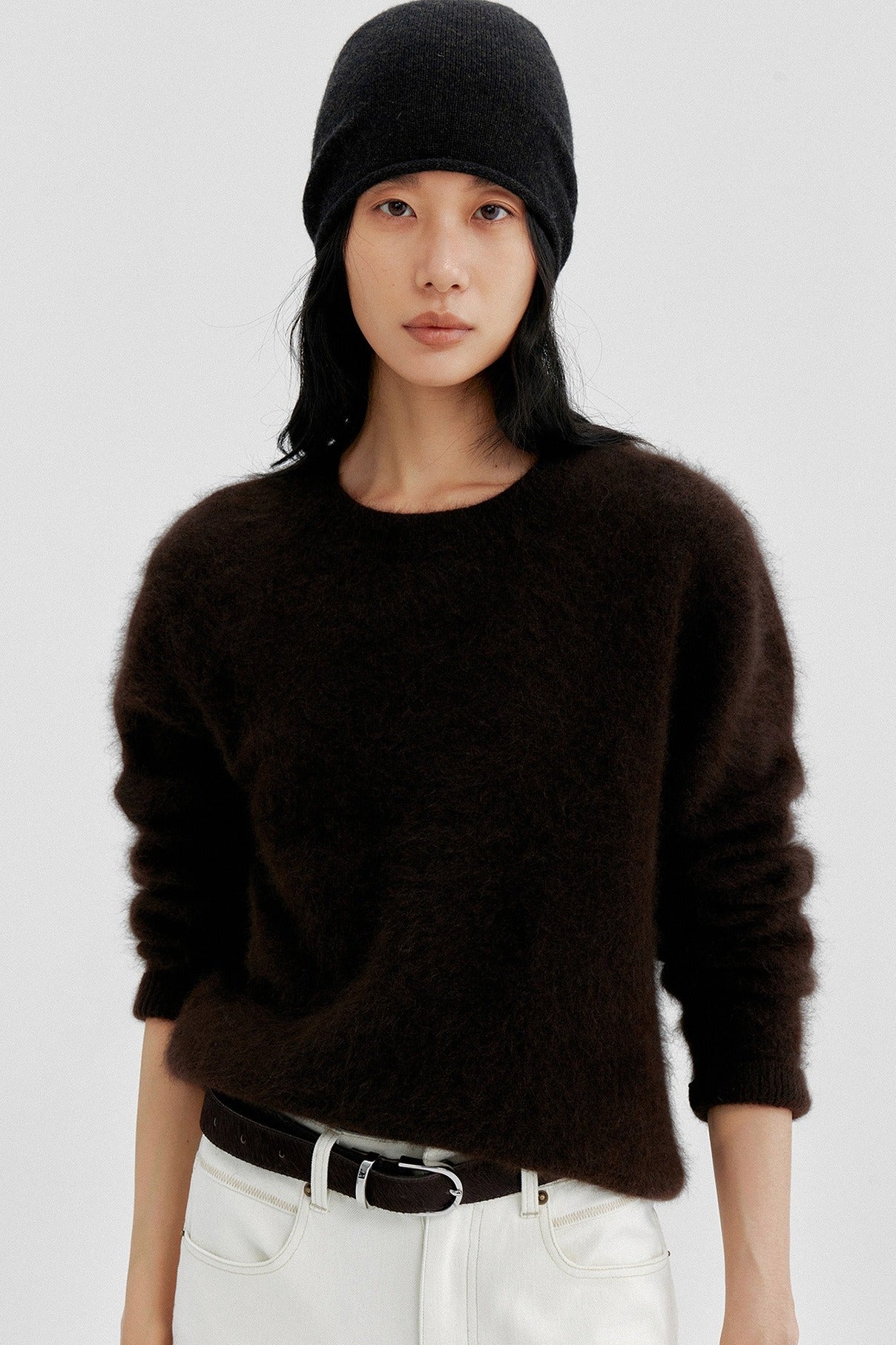 Wool blend soft and cozy long hair sweater | 4 color
