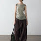 100% cotton paper-like texture wide leg pants | 4 color