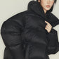 Medium long fluffy outwear down jacket | 6 color