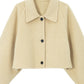 Wool blend lapel cropped fit jacket | 3 color