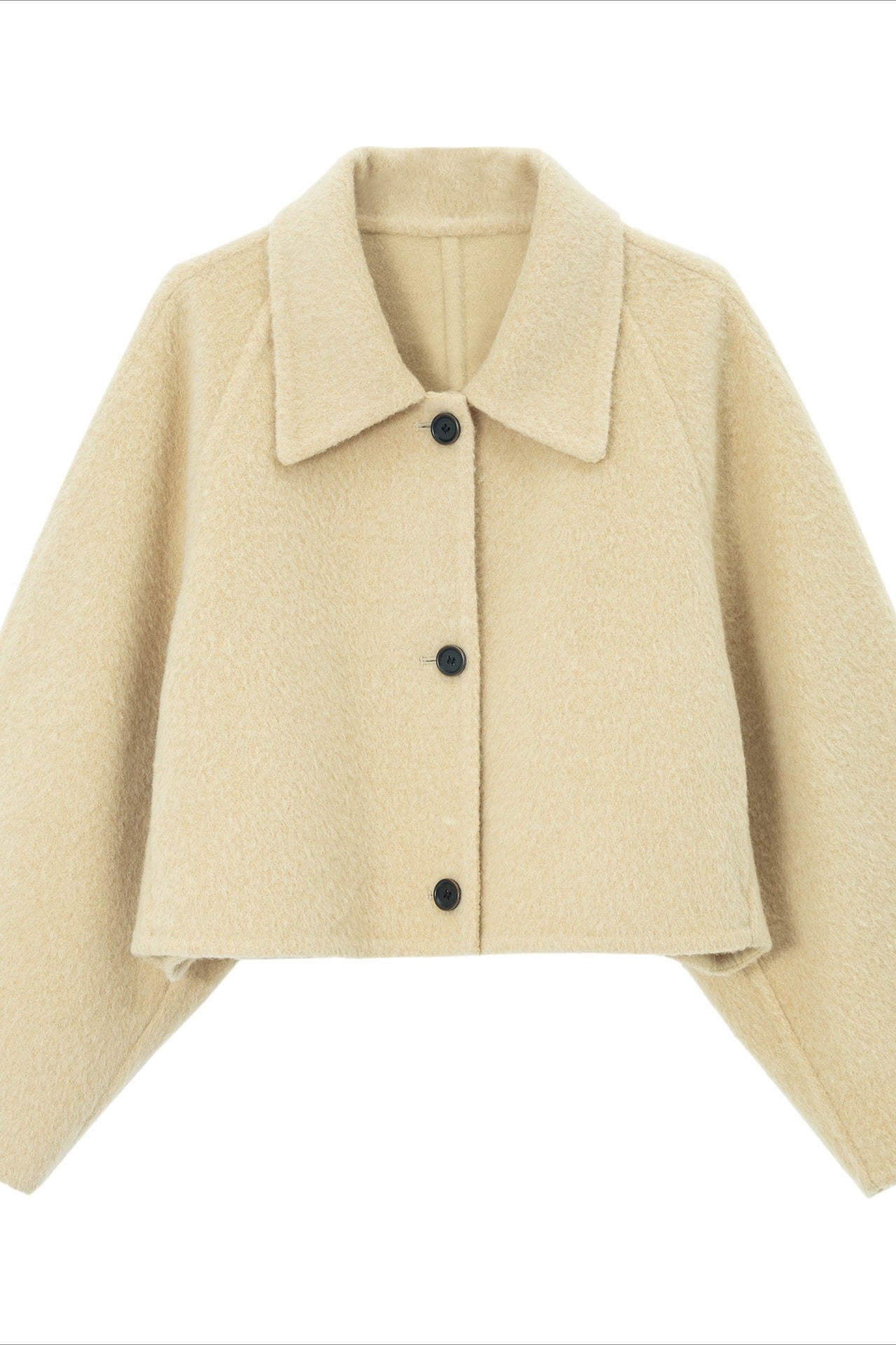 Wool blend lapel cropped fit jacket | 3 color