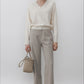 100% wool loose fit v-neck sweater | 2 color