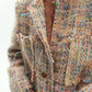 Wool blend textured fringed tweed jacket | 2 color