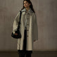 100% wool loose-fit mid-length coat with a scarf hood | 2 color