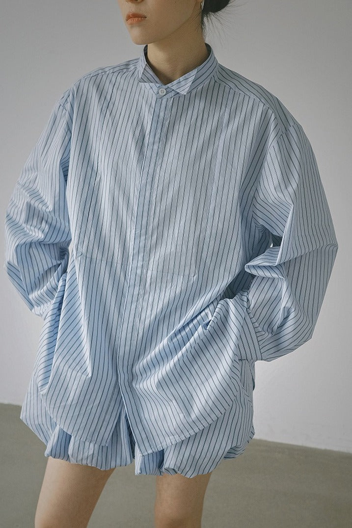 Relaxed 100% cotton stripes shirt