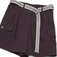 Cotton blend pockets shorts with a belt | 3 color