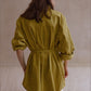 Elastic mid-length suede feel drawstring waist shirt-jacket | 3 color