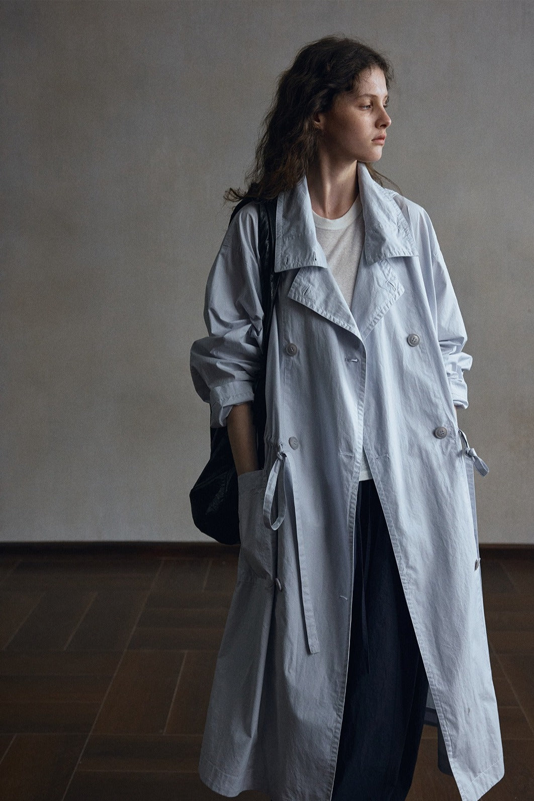 100% cotton lightweight washed finish trench coat | 3 color