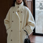 Wool blend single-faced fabric ultra-loose fit overcoat | 4 color