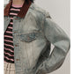 Chaqueta patchwork denim con cuello de pana | 2 colores