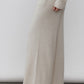 Wool blend straight-leg drape knit pants