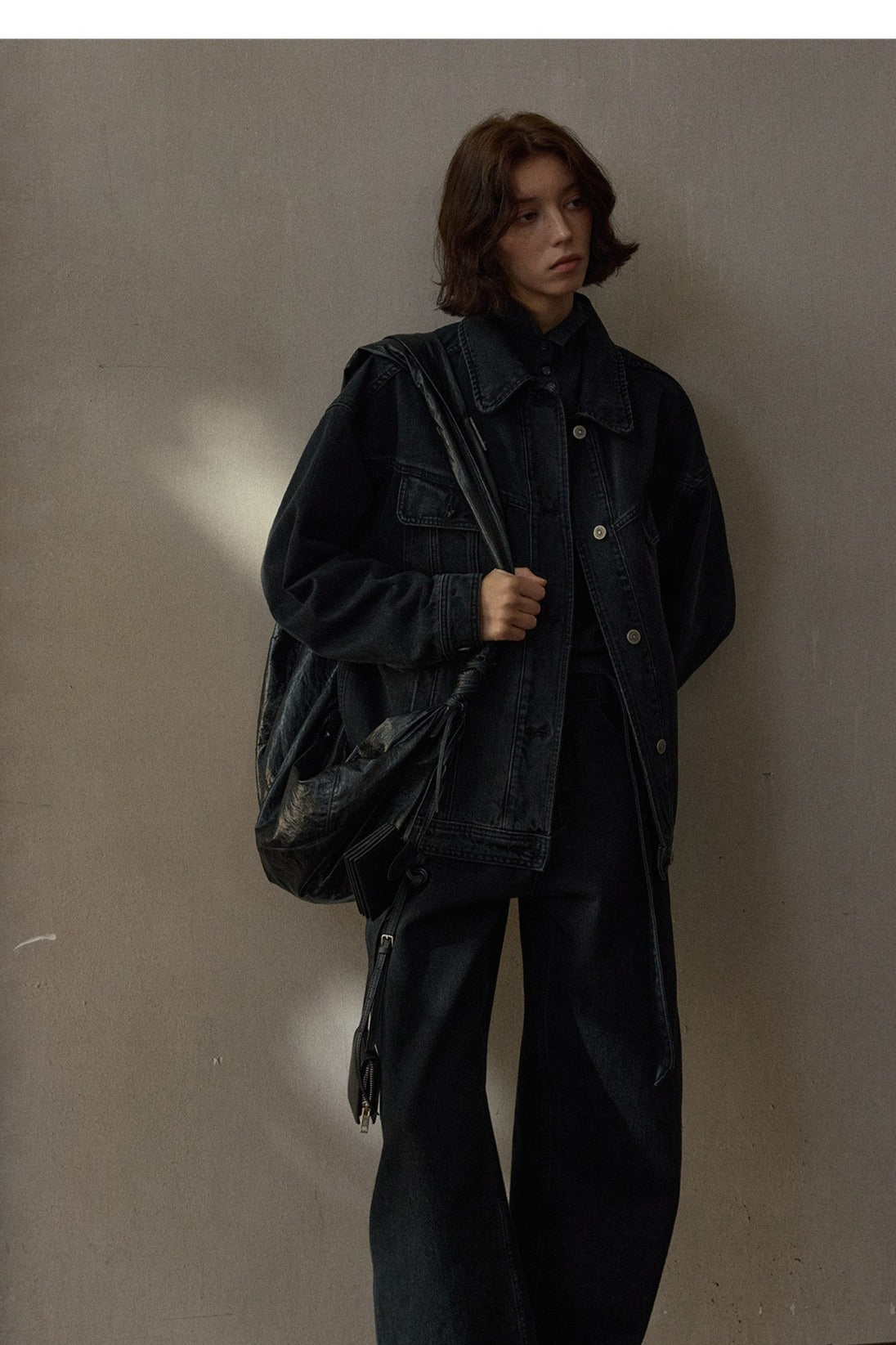 Washed cotton-blend denim jacket | 2 color