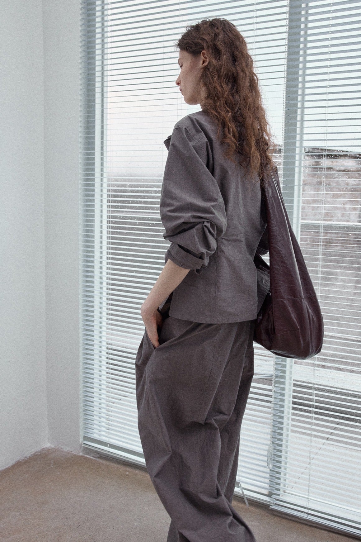 Camisa informal de cuello alto, corte holgado, 100% algodón | 3 colores