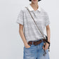 Cotton blend stripped pattern polo t-shirt | 3 color