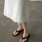 Cotton lace trim strap dress | 3 color