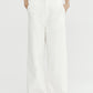Cotton straight-leg scalloped cutouts hem jeans