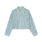 Long pointed collar transparent tencel shirt | 10 color