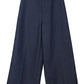 Cotton blend minimalist wide-leg jeans