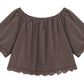 Cotton off-shoulder cropped lace trim top | 3 color