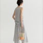 100% lyocell ruffled edge irregular hem soft skirt | 4 color