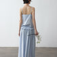 [Wandering organ] Viscose blend textured peplum waist skirt | 4 color