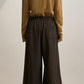 Elastic waistband wide leg straight pants | 3 color