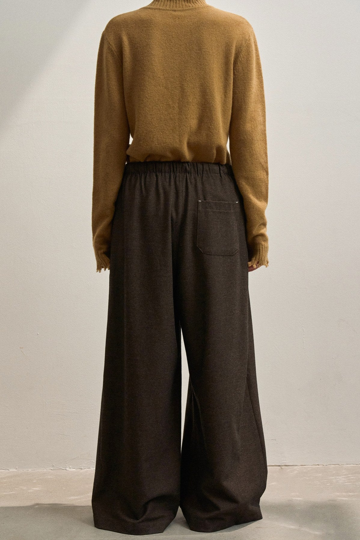 Elastic waistband wide leg straight pants | 3 color