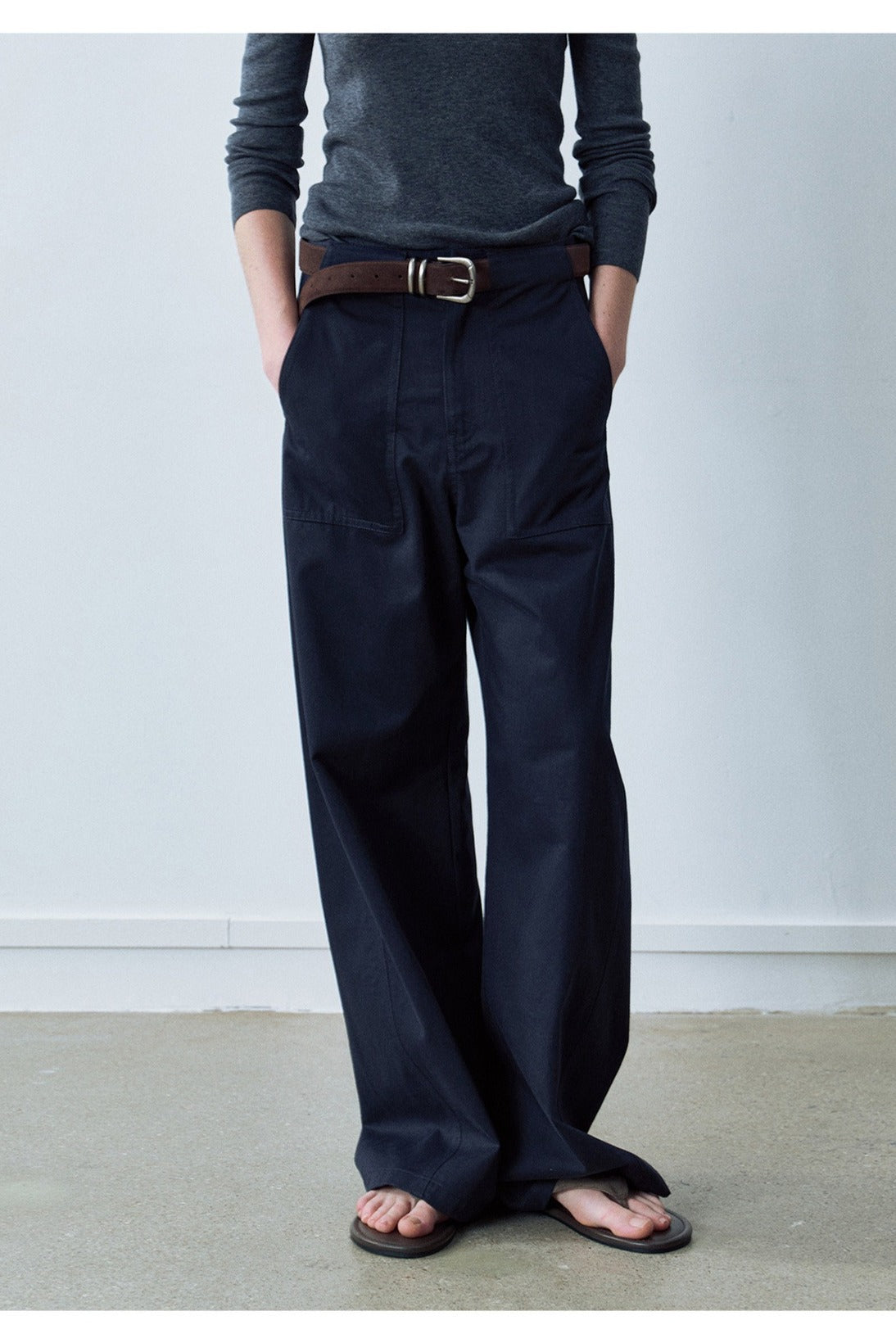 Cotton-linen straight-leg trousers | 4 color